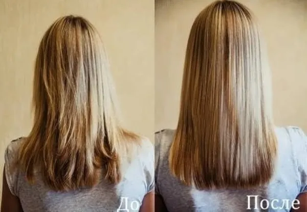 волосы до и после 