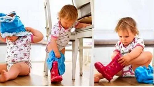Ребенок в 1 и 3 года сам одевается