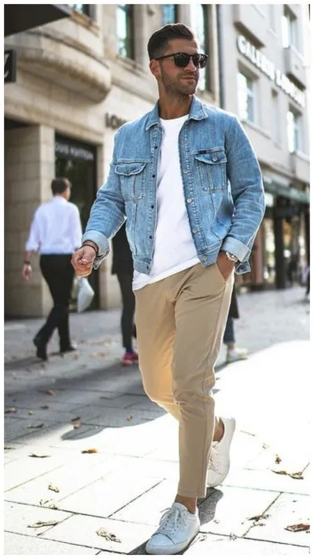 Мужской летний образ с джинсовой курткой