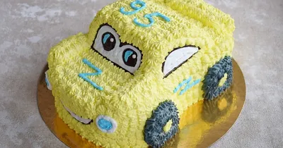 Торт машина для мальчика из крема