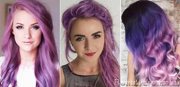 Фиолетовая краска для волос на темные волосы 2019 год. Фиолетовая краска для волос. 33