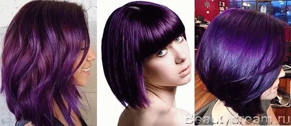Фиолетовая краска для волос на темные волосы 2019 год. Фиолетовая краска для волос. 25