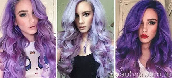 Фиолетовая краска для волос на темные волосы 2019 год. Фиолетовая краска для волос. 7