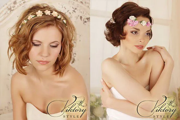 Свадебные прически на короткие волосы - 100 красивых фото. Свадебные прически на короткие волосы. 21