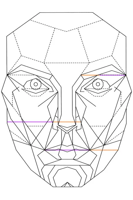 Маска для измерения пропорции мужского и женского лица