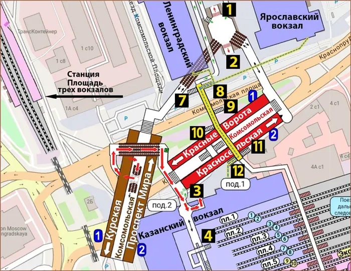 Как добраться с Ярославского до Казанского вокзала в Москве 13