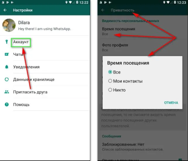 WhatsApp онлайн статус: Все между 5