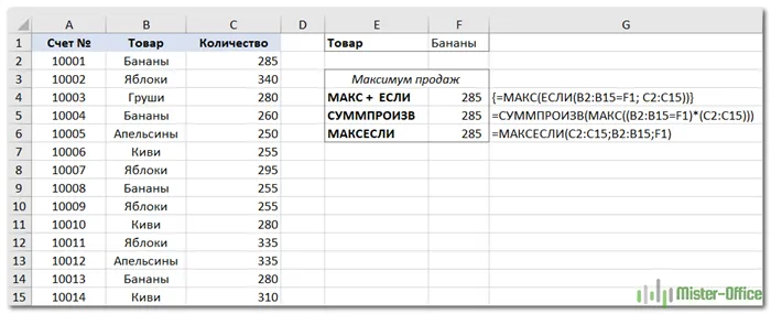 найти максимальное значение с условиями